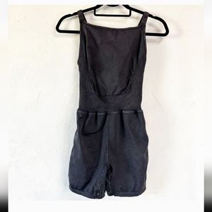 Free People Good Karma High Neck Runsies Black Womens M/L Athletic